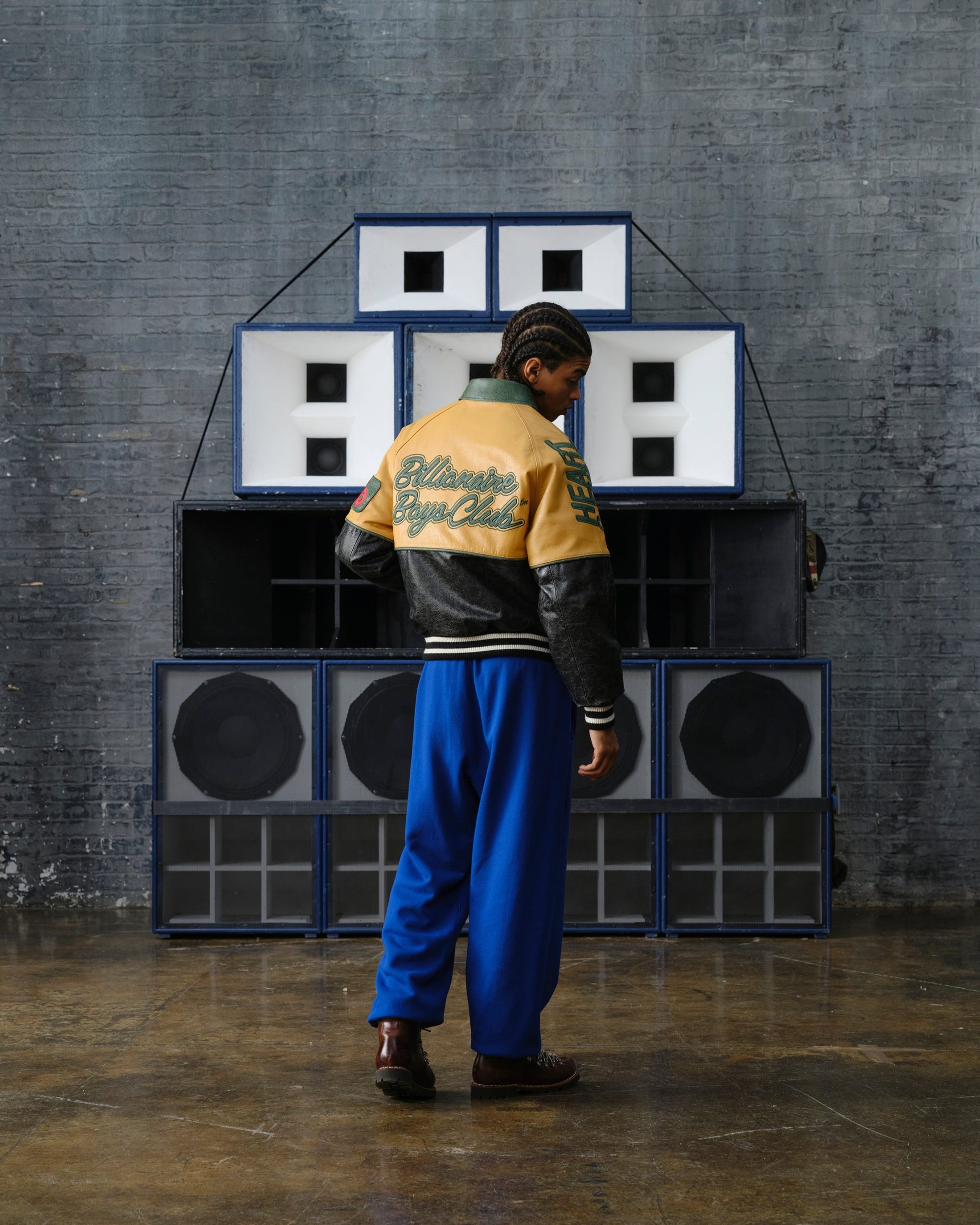 Club Cracked Leather Varsity Jacket - Image 3