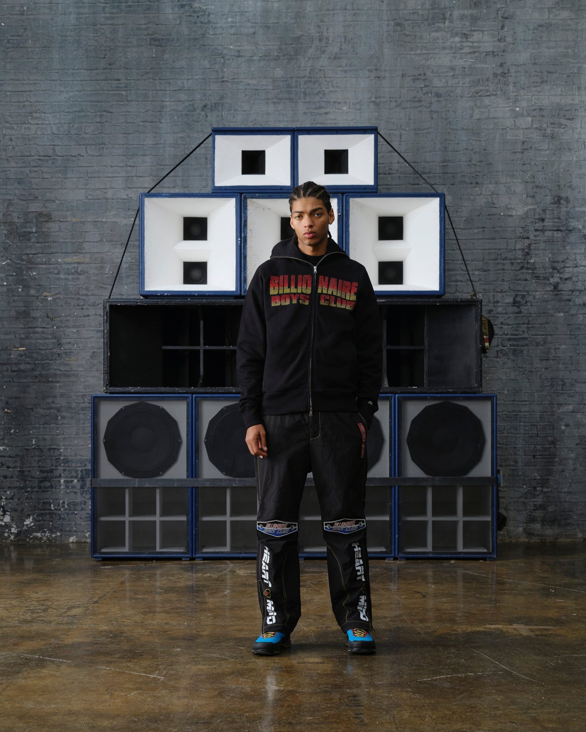 Straight Logo Gradient Diamonte Popover Hood - Image 2