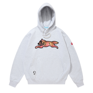 Applique Logo Hoodie Running Dog