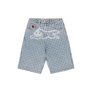 Womens Houndstooth Running Dog Shorts